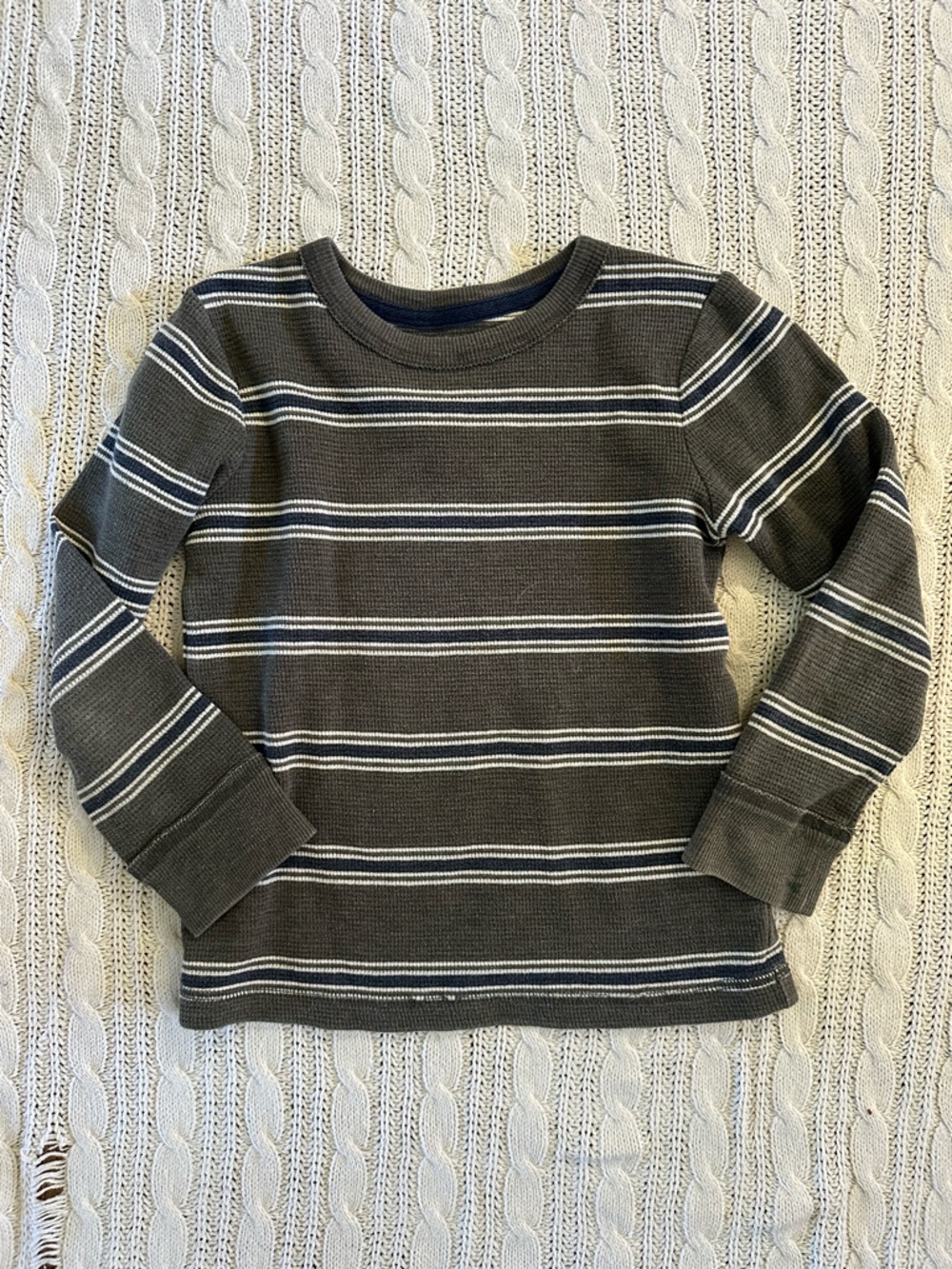 Boys' Stripe Crewneck Long-Sleeve Tee - Gray